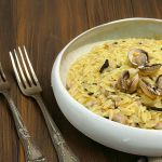 Rissotto de pasta con berberechos